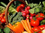 Basket of fall vegetables